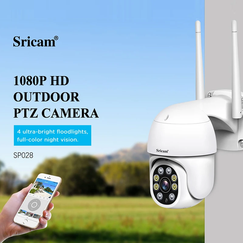 Imagem -02 - Sricam Sp028 hd 2mp Ptz Wifi ip Câmera ai Rastreamento Automático Impermeável ao ar Livre de Áudio Bidirecional ir Visão Noturna Cctv Vigilância Cam