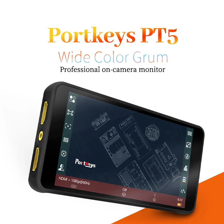 Portkeys PT5 II 5″ 5 Inch Monitor 4K HDMI Touchscreen 500nit Ultra-thin 3D LUT Support 1920*1080 for Camera DSLR P6 new upgrade