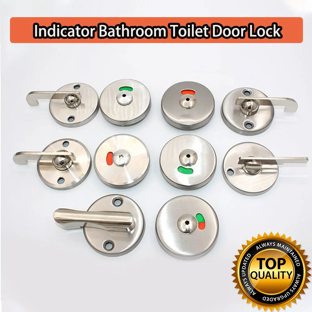 Serrure indicateur de salle de bains, toilettes, Wc, en acier inoxydable, boulon mort de