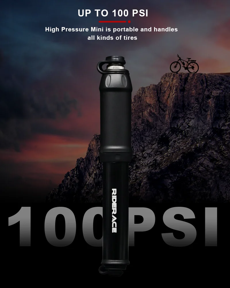 Tragbare Fahrradpumpe mit Schlauch, Ballnadel, Handluftpumpe für Mountainbike und Rennrad, Reifenfüller, Schrader- und Presta-Ventil, MTB-Zubehör – Detail 2