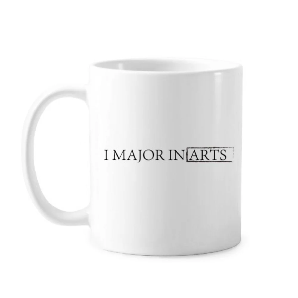 

Quote I Major In Arts Classic Mug White Pottery Ceramic Cup Gift With Handles 350 ml