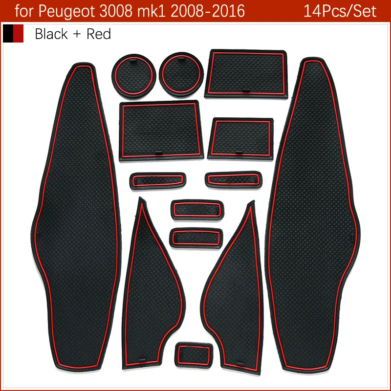 Per Peugeot 3008 MK1 2008 ~ 2016 2009 2010 2012 gomma antiscivolo tappetino porta scanalatura tazza pad porta slot sottobicchiere accessori interni