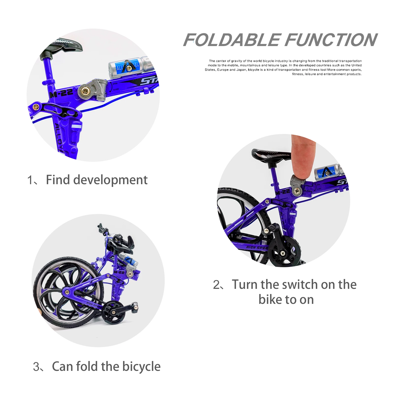 1:8 Mini Model Alloy Bicycle toy Finger Mountain bike Pocket Diecast simulation Metal Racing Funny Collection Toys for children