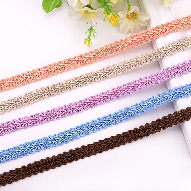 2Yards 10mm Lace Trim Ribbon Curve Cotton Centipede Braided Ribbon Fabric Handmade DIY Clothes Sewing Supplies Craft Accessories