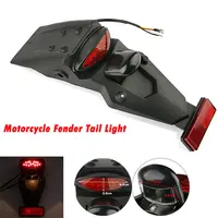 Guardabarros trasero Universal para motocicleta, luz LED de freno, plástico ABS