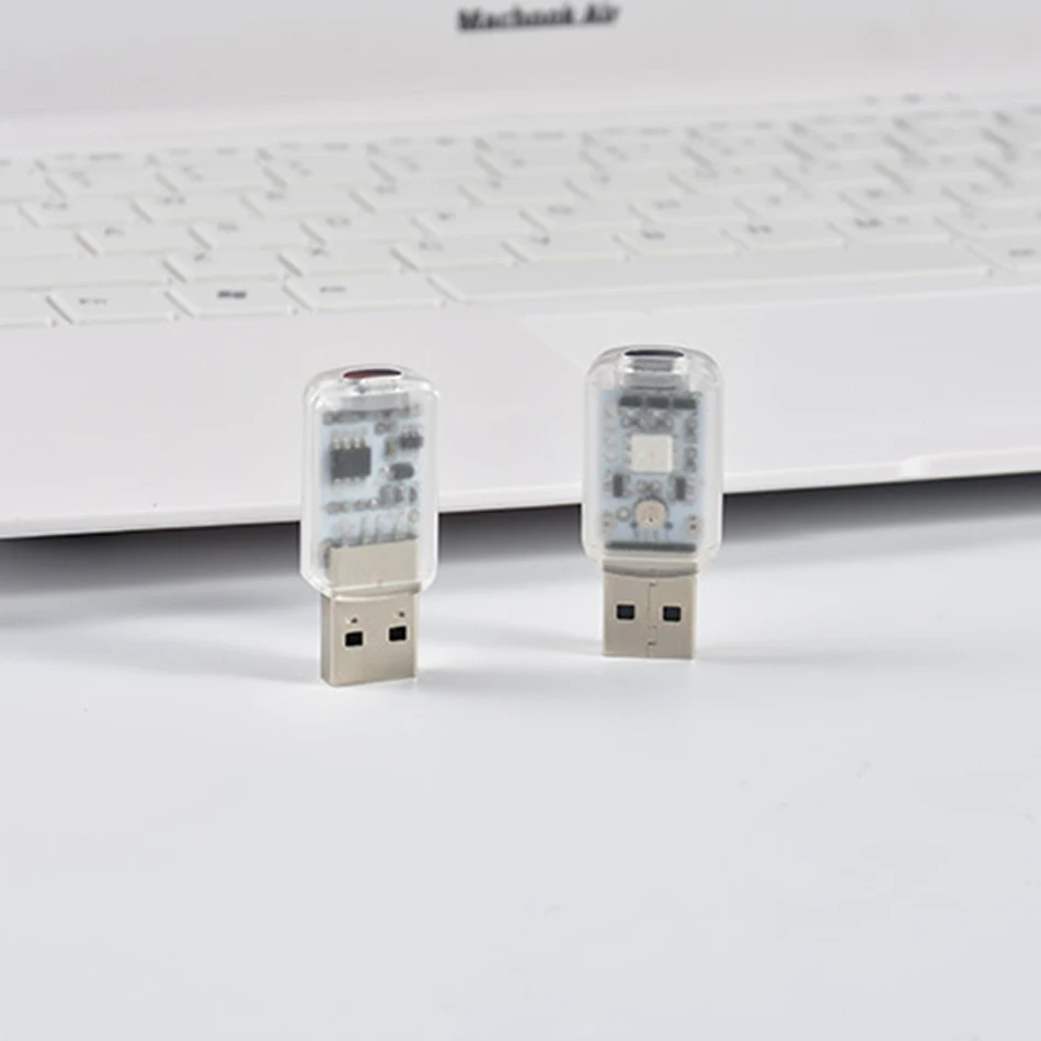 USB RGB Car LED USB Ambient Light Mood Interior Lamp Plug/Play Emergency Bulbs Mini Voice Control Smart Touch