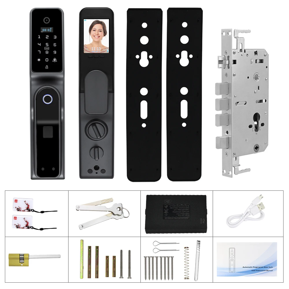 Yitoo H8 Nieuwe Biometrische Smart Digitale Vingerafdruk Deurslot Met Camera Wifi Tuya App Op Afstand Rfid Card/Wachtwoord/key Unlock