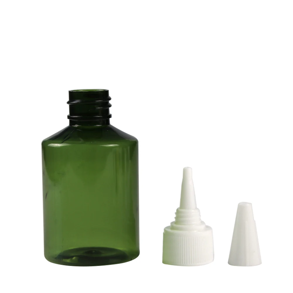 10pcs Empty Spun Bottles Dark Green Tip Cap Bottle Light Avoiding Packaging Black White Clear Nozzle Tube 50ml 100ml 150ml 200ml