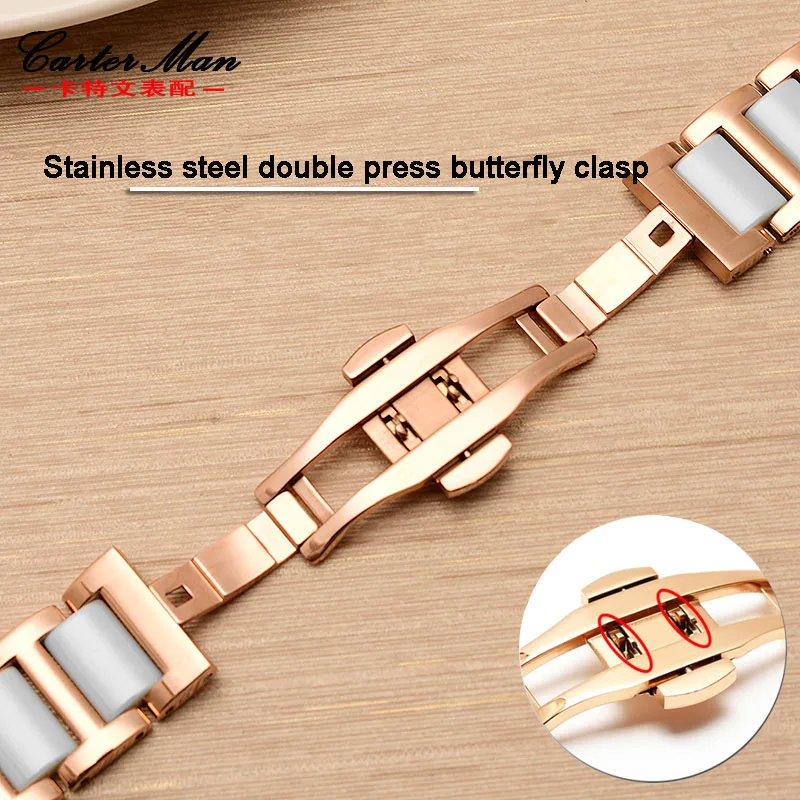 Quick release ceramic stainless steel watchband for men and women fashion watches 12 14 15 16 19 18 20 22mm rose gold ceramics