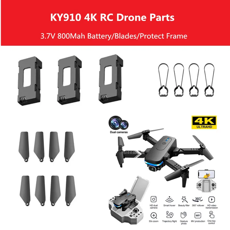 KY910 RC Drone Battery KY910 Spare Parts /Propeller KY910 Drone Accessories KY910 Drone Blades Protect Frame KY910 Drone Battery