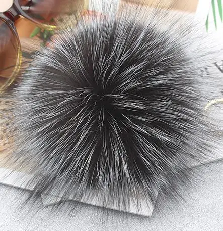 12/13/15cm DIY Natural Real Fox Fur Pompoms Fluffy Genuine Fur Ball for Winter Women Hat Beanies Knitted Cap Skullies With Snap