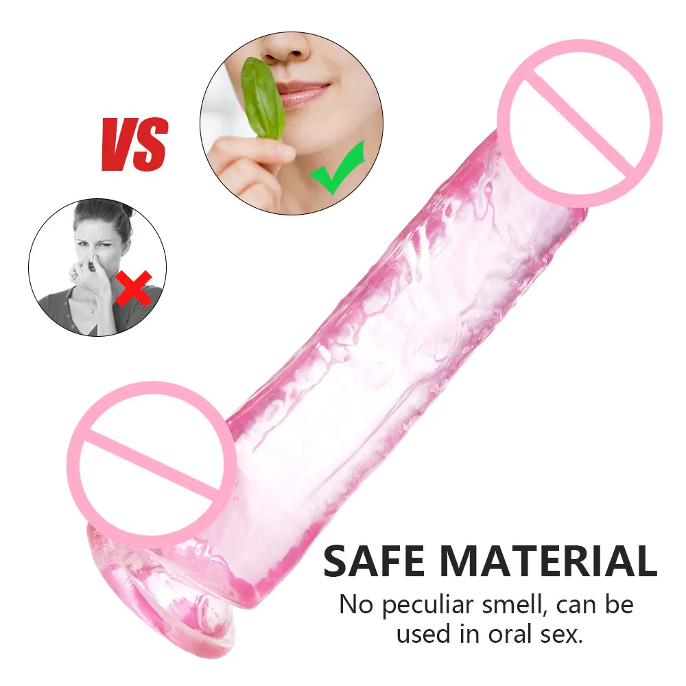 Strap-On Realistic Penis Erotic Soft Jelly Dildo G-Spot Stimulator Female Masturbator Anal Butt Plug Dick Sex Toys for Adult 18+