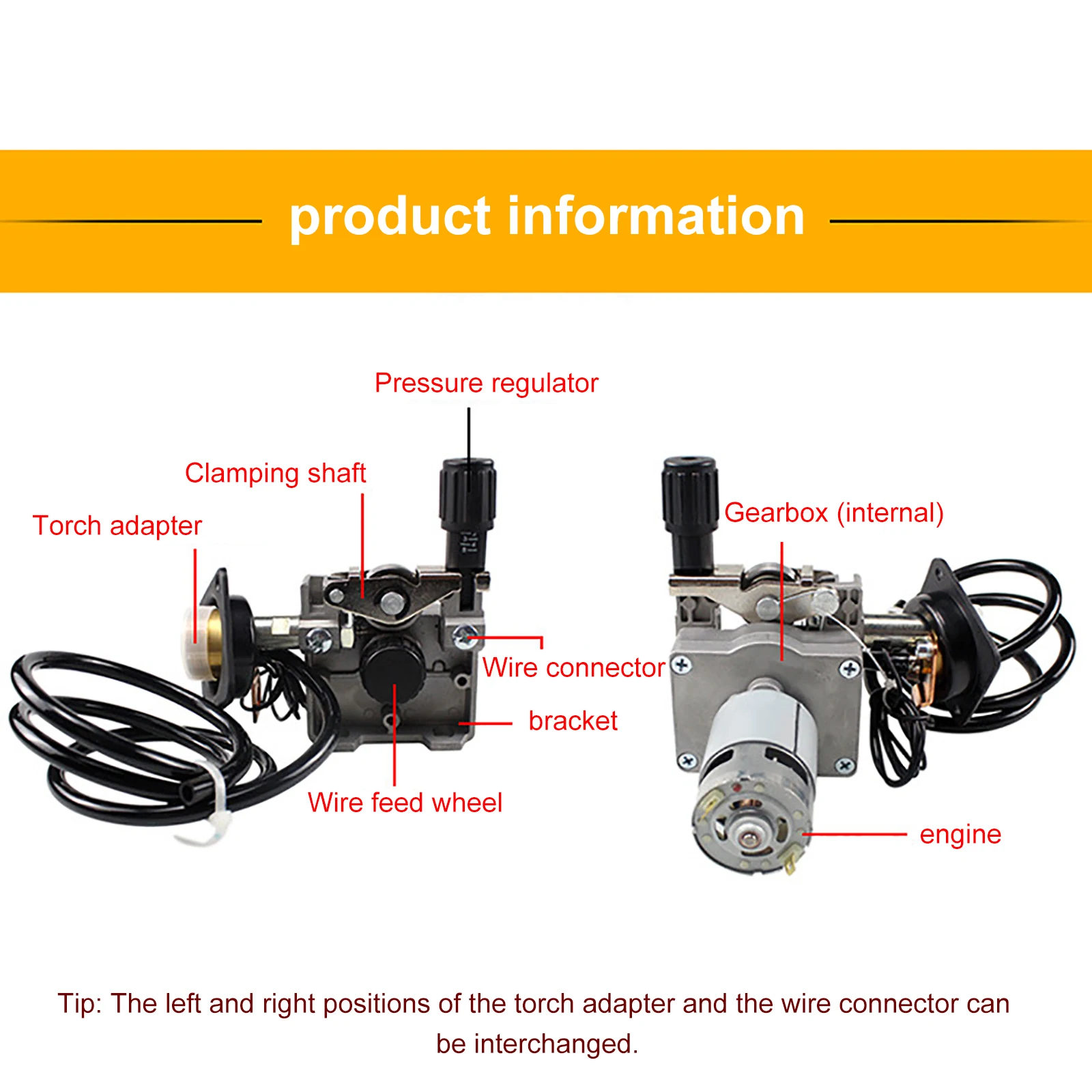 25w Wire Feeder DC 24v SSJ-29 LRS-775 Feeder Roll  0.6-10mm Wire Feed Assembly Wire Feeder Motor MIG Welding Machine