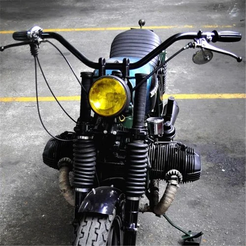 Imagen 2 del producto Manillar Universal de 22mm y 7/8 ""para motocicleta, aleación de aluminio, Retro, negro, manillar de motocicleta, Scooter, barras Vintage, barra de Motor para Moto