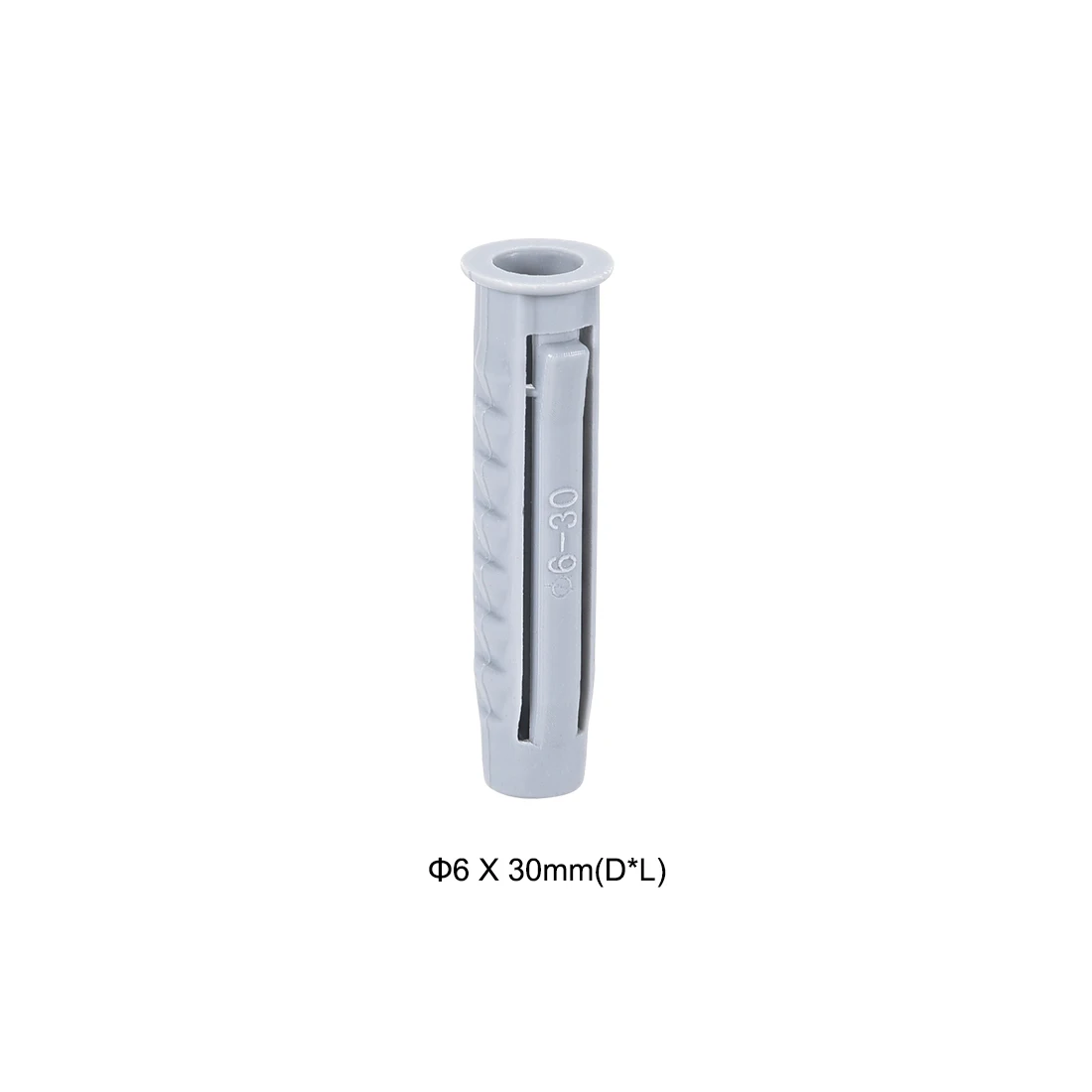 uxcell 100pcs 6mmX30mm Plastic Expansion Pipe Column Concrete Anchor Wall Plug Gray for Home Garden DIY Application