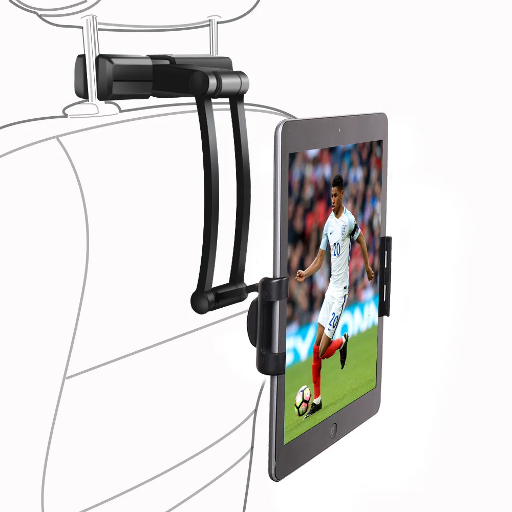 The New Car Mobile Phone Adjustable Bracket Car Back Seat Mobile Phone Tablet Bracke Ipad or Phone Holder (4.5-10inch )