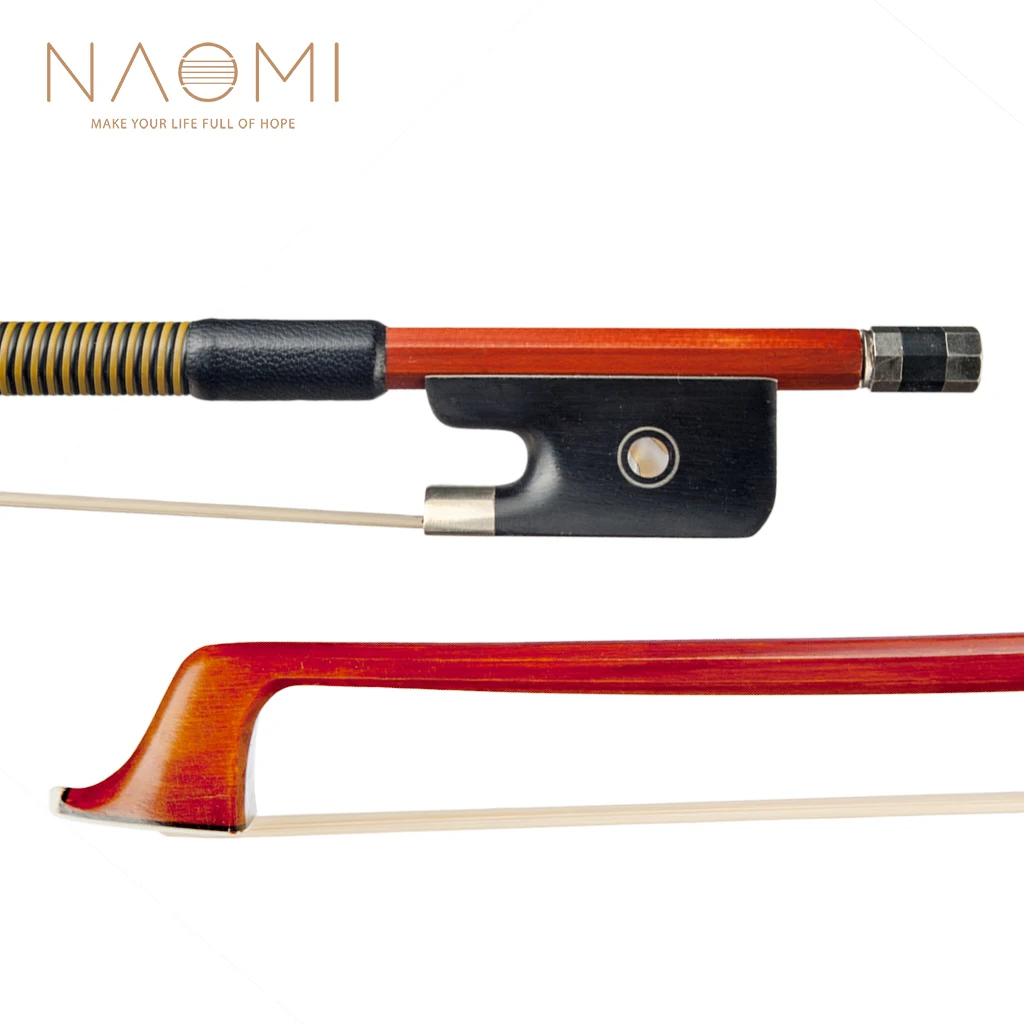 

NAOMI 4/4 Full Size Cello Bow Brazilwood Stick Real Mongolian Horsehair Sheep Leather Wrap Ebony Frog w/Paris Eye Inlay