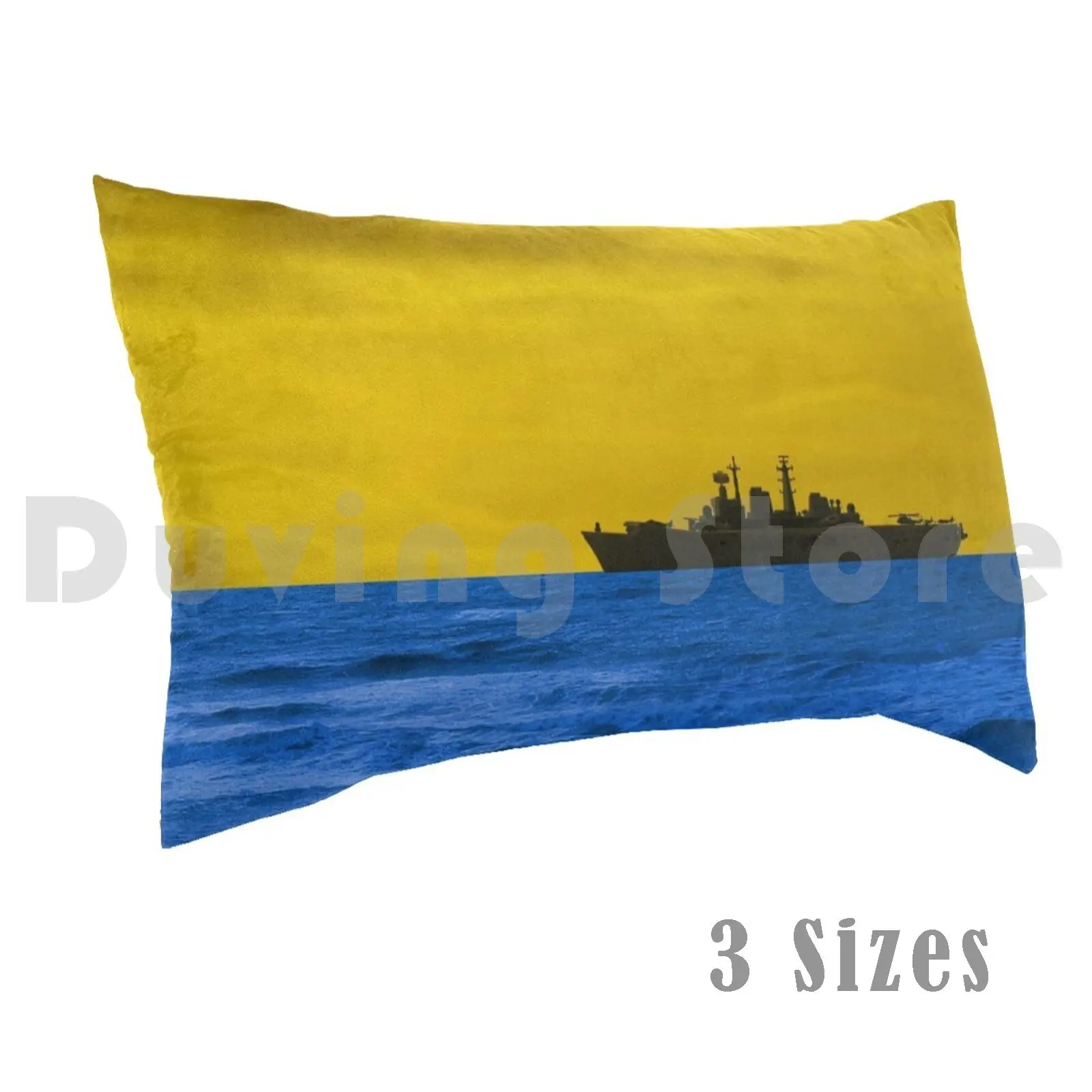 

Sunset pillow Case DIY 50 * 70 Yellow Blue Ark Royal Plane Sea Sky Ship Carrier Sea Harrier