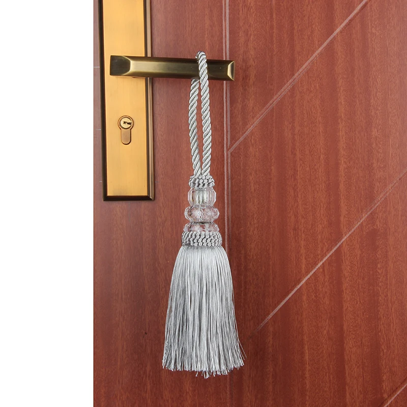 1Pc Tassel Fringe Trim DIY Craft Tassels Crystal Beaded Hanging Key Tassels Sewing Room Curtain Accessories Tassels Ribbon