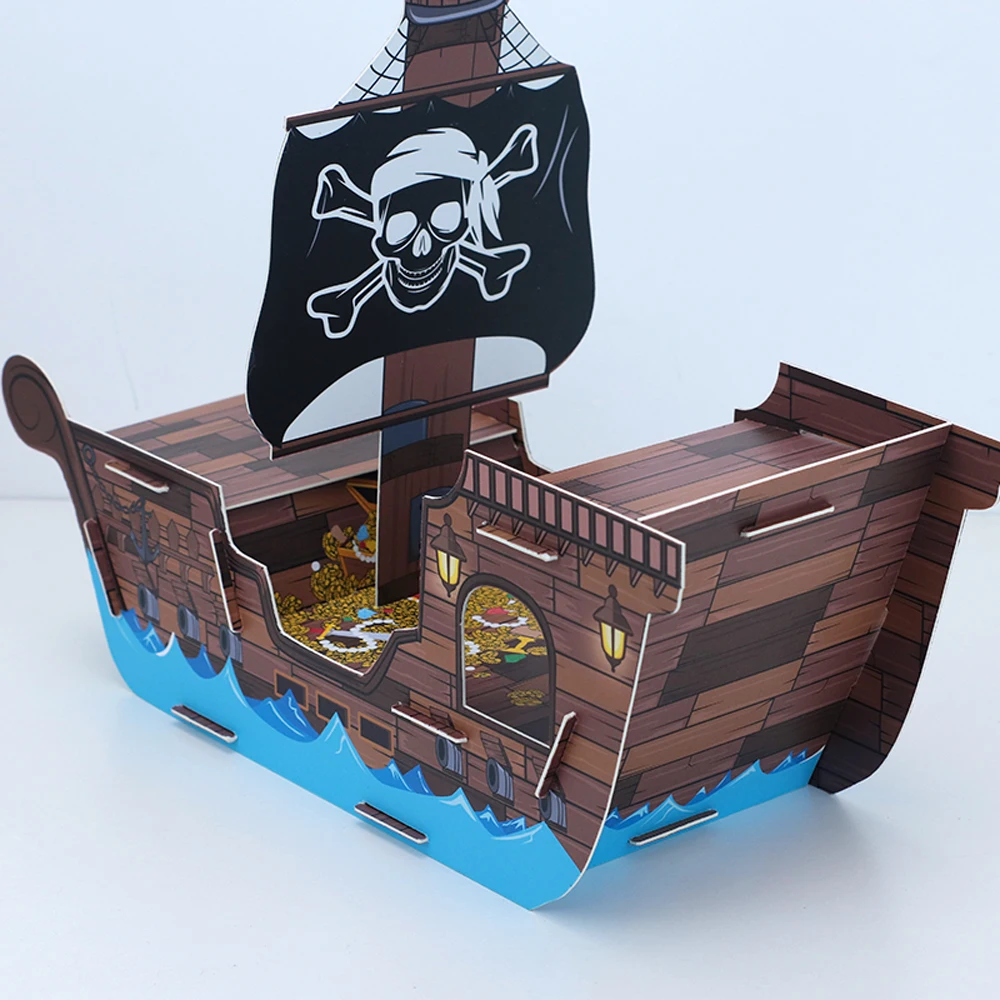 Pirate Party Supplies Pirate Ship Straws Invitations Hanging Decor Favor Boxes Favor Bags Paper Cups Cake Topper Kids Birthday