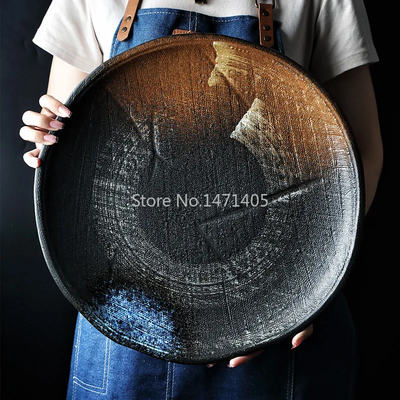 16 Inch Special Large Ceramic Plate Hotel Restaurant Special Seafood Plate Assortment Super Large Sushi Sashimi Japanese Plate