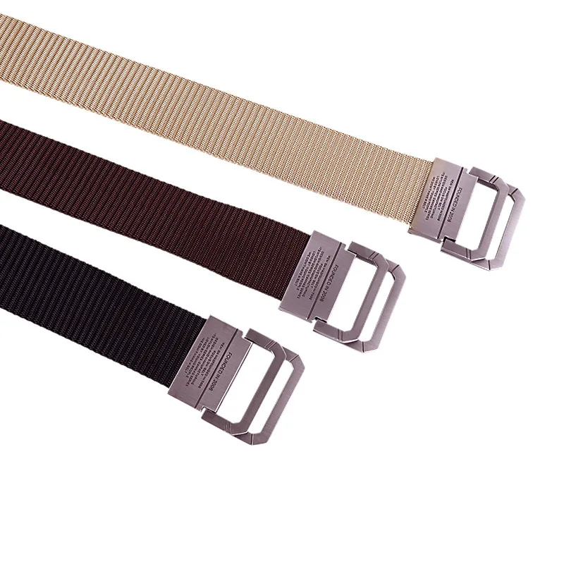 Men Belts Automatic Buckle Metal Webbing Belts for Men Canvas Nylon High Quality Strap Casual Sports Students HB009