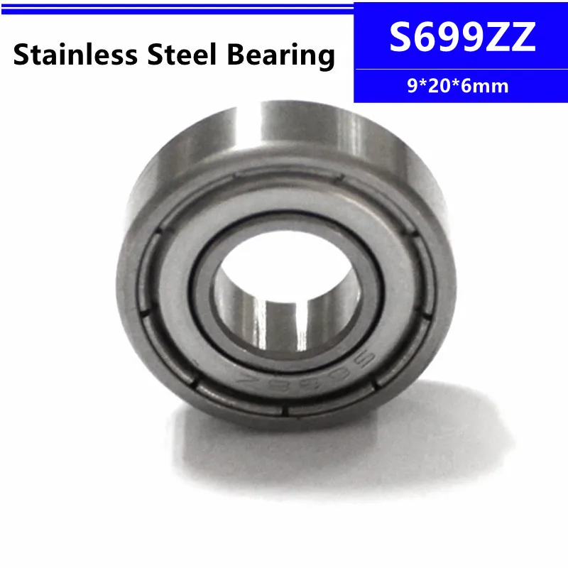 

10pcs/50pcs Stainless Steel bearing S699ZZ 9*20*6mm Deep Groove Ball Bearings 699 9x20x6 mm S699-2Z S699Z