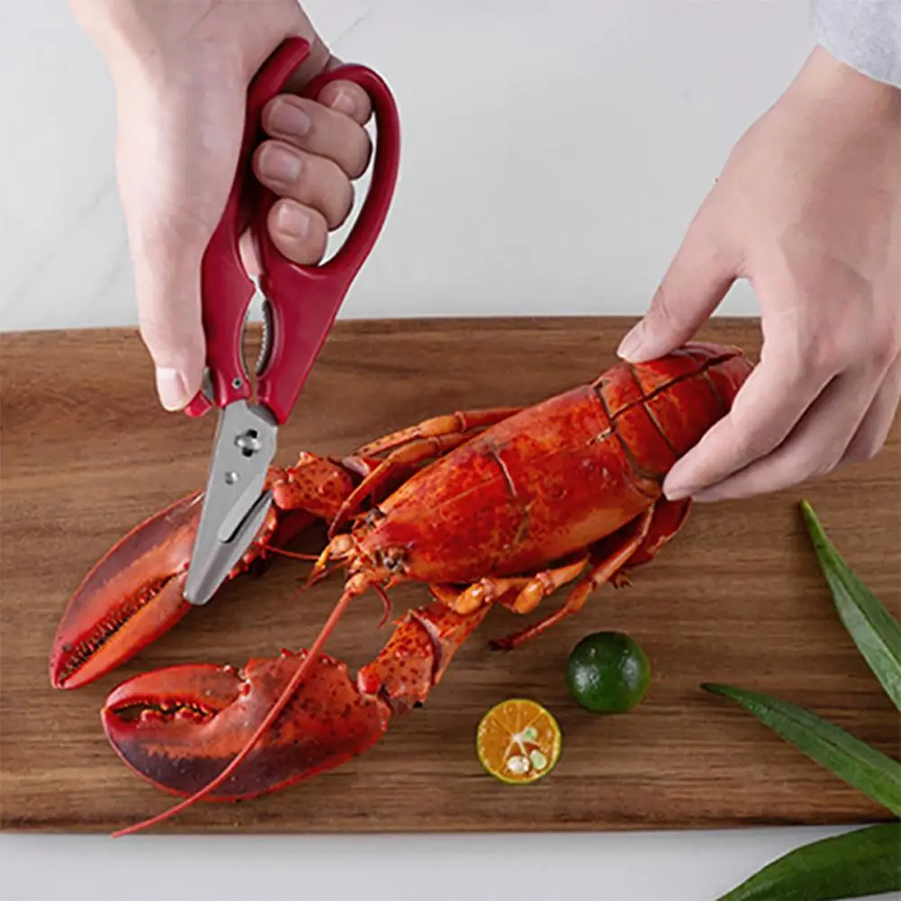 Lobster Shears Stainless Steel Scissors Compact Durable Kitchen Scissors Lobster Fish Crabs Seafood Shears Separator Cooking