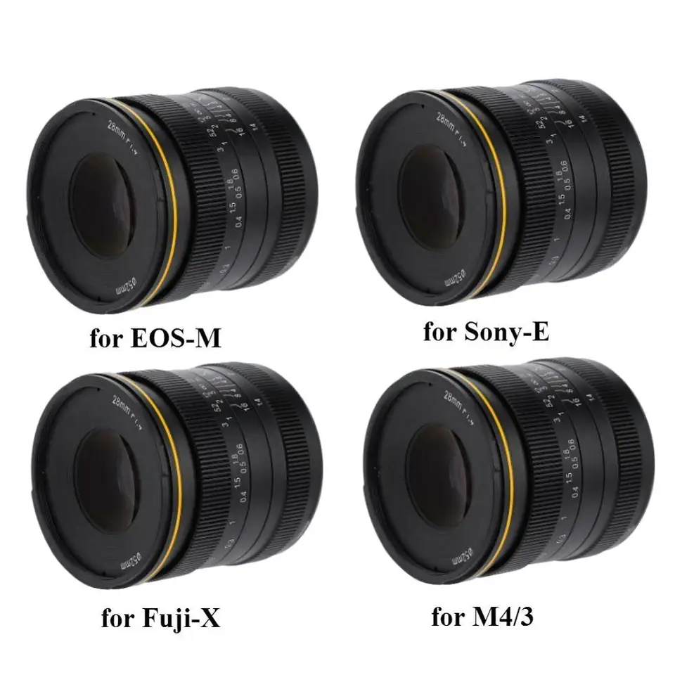 Kamlan 28mm f1.4 Wide Angle APS-C Large Aperture Manual Focus Lens
