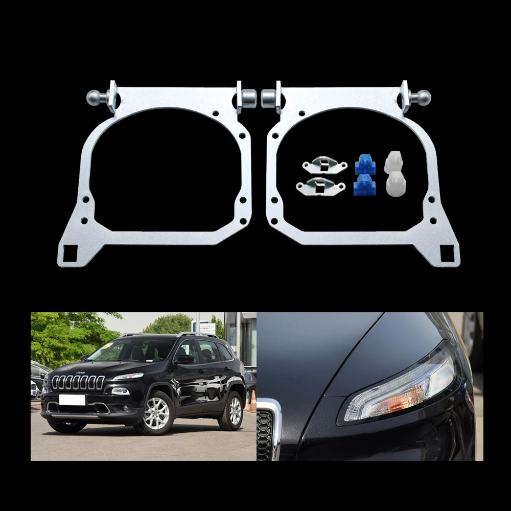 

TAOCHIS Adapter Frame Headlights Transition Bracket Hella 3r G5 Projector Lens Retrofit for JEEP Cherokee V (KL) 2016-2017
