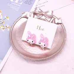 6 Styles Pink Colors Cute Cats Rabbits Animals Clip on Earrings for Children Girls No Pierced Earring Jewelry Fashion Accessory