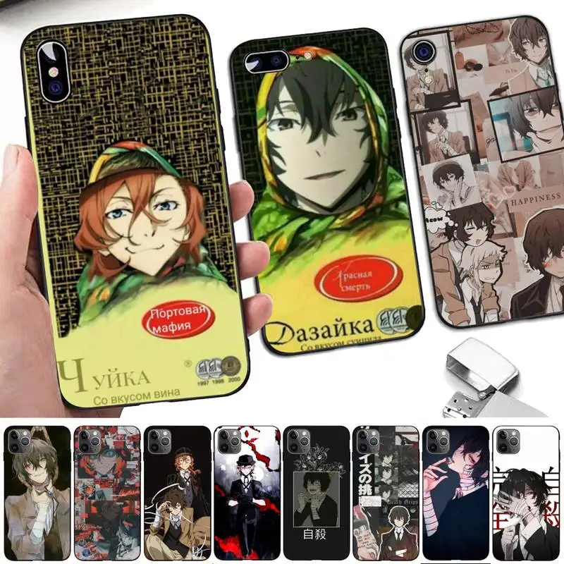 Bungo Stray Dogs Twin Dark Osamu Dazai Phone Case for iphone 13 8 7 6 6S Plus X 5S SE 2020 XR 11 12 pro XS MAX