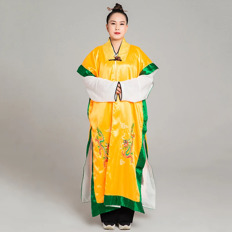 Spring autumn Daoist Sacrificial clothes men women YingYang BaGua Taoist robes 9 Dragons ancient China opera Taoist mage Robe