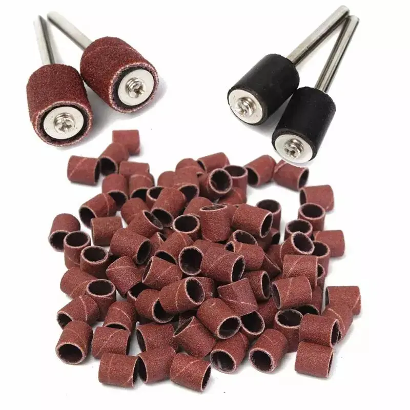 50 pcs abrasive belt kit with 2 grinding wheel drum spindle rotating tool drum grinding wheel kit for stone metal polishing too