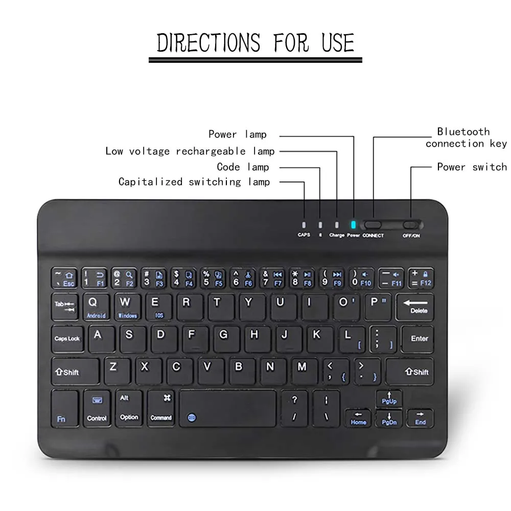 Wireless Keyboard Bluetooth Keyboard for Fire 7/HD 8/Kindle Fire 7\