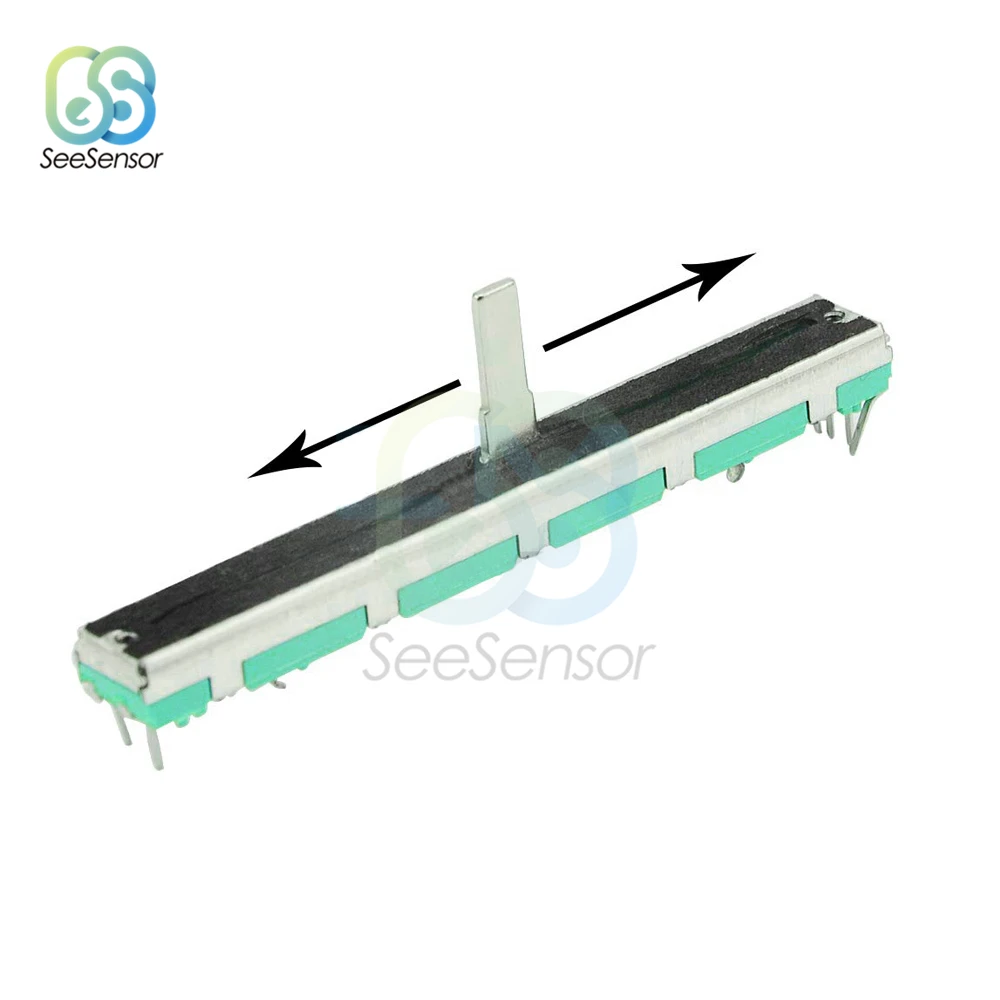 5PCS/lot B103 B10K Ohm Potentiometer Mixer Fader 10K 75mm SC6080GH Slide Adjustment Double Rotary Carbon Film Resistor