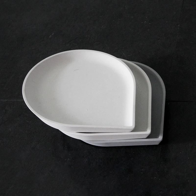 Cement tray mold jewelry tray concrete aromaumeric gypsum crafts placed creative water drop shape coasters plate silicone mold