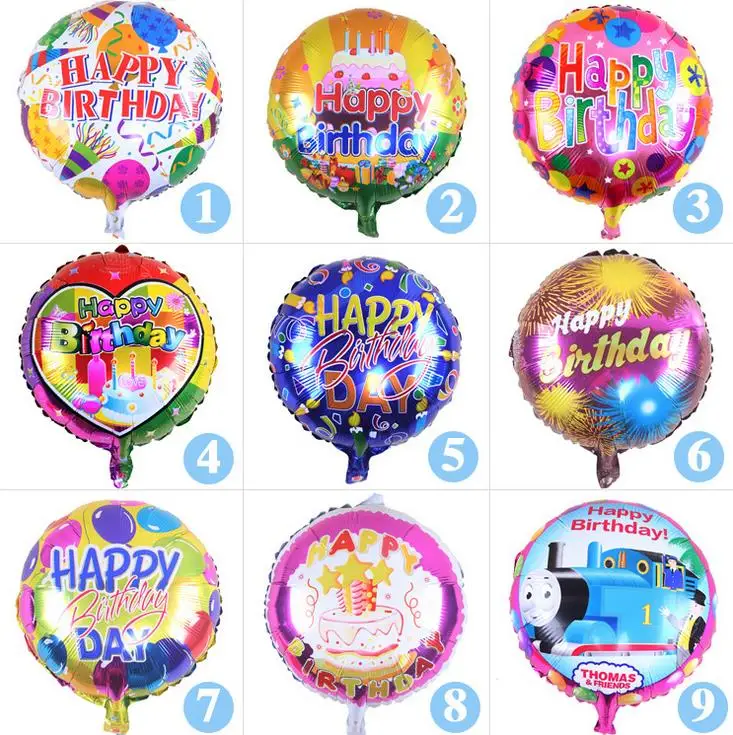 

18 Inch Happy Birthday Heart Air Balls Aluminum Foil Balloons Party Decorations Kids Helium Ballon Party Supplies