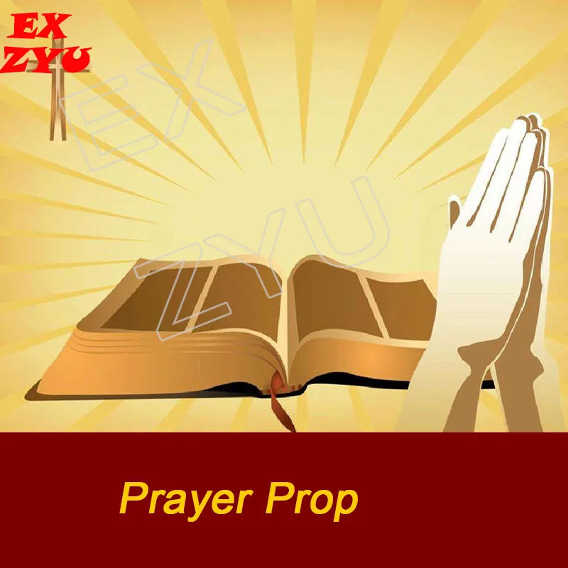 EXZYU Prayer Prop real life put hands on the book and use metal cross to touch the metal sensor to escape chamber game room