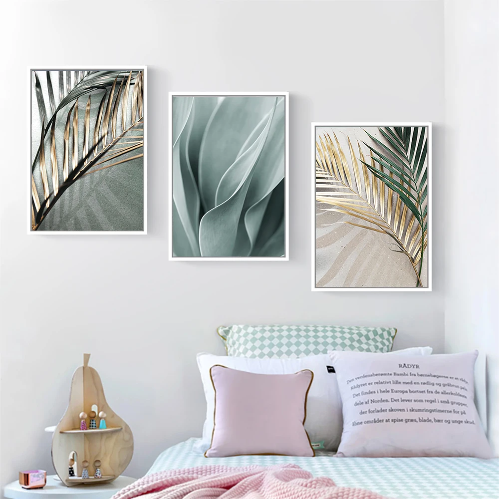 Salon Decoration Palm Leaves Wall Art Canvas Painting Aloe Botanical Posters And Prints Wall Pictures For Living Room Home Decor