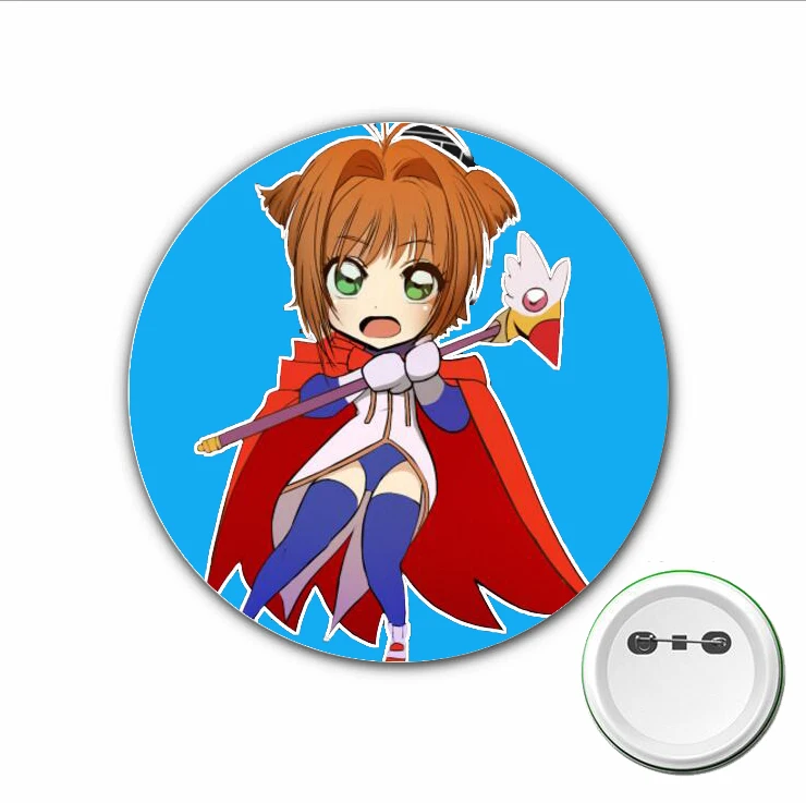 3 sztuki anime Cardcaptor Sakura Cosplay plakietka z kreskówkowym broszka przypinki na plecaki torby plakietki akcesoria guziki do odzieży