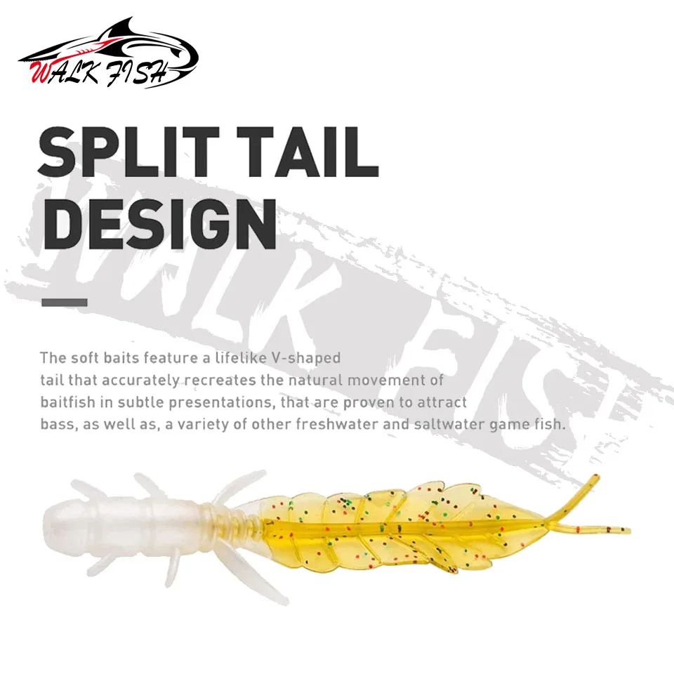 WALK FISH 부드러운 송어 루어 실리콘 미끼, 워블러 스윔베이트 페스카 인공 벌레 미끼, 75mm 1.3g, 5 개