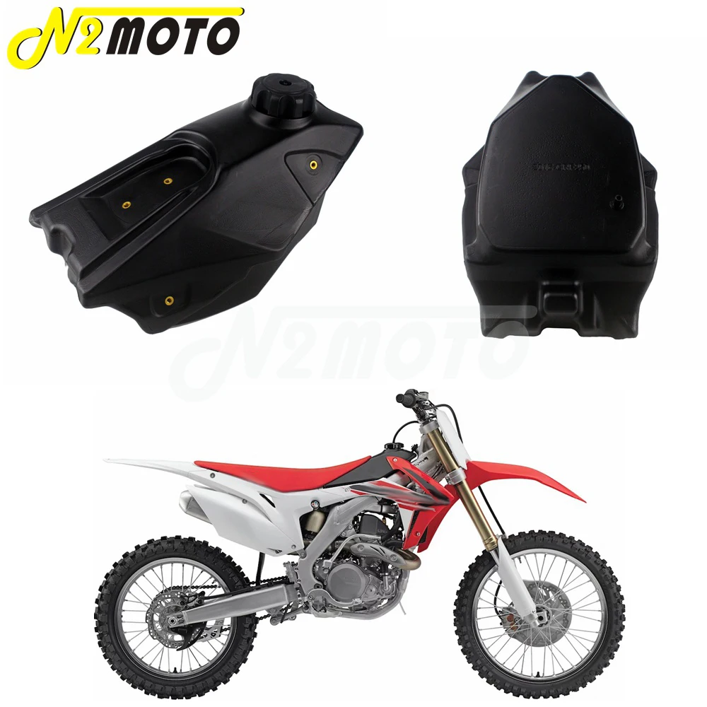 1 Pcs Motocross Motorcycle Black Plastic Gas Petrol Fuel Tank w/ Cap For Honda CRF250R 2014-2017 CRF450R 2013-2016 CRF 250/450 R