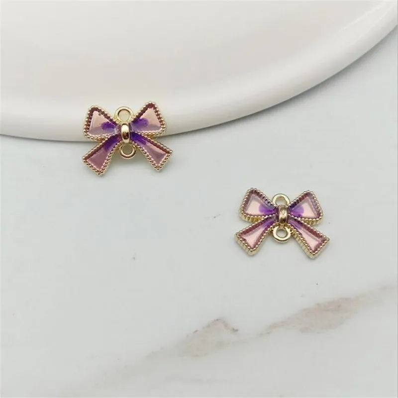 10pcs/lot New Creative Drip Knotbow Charms Connectors For DIY Fashion Earrings accessories Pendant jewelry findings Materials