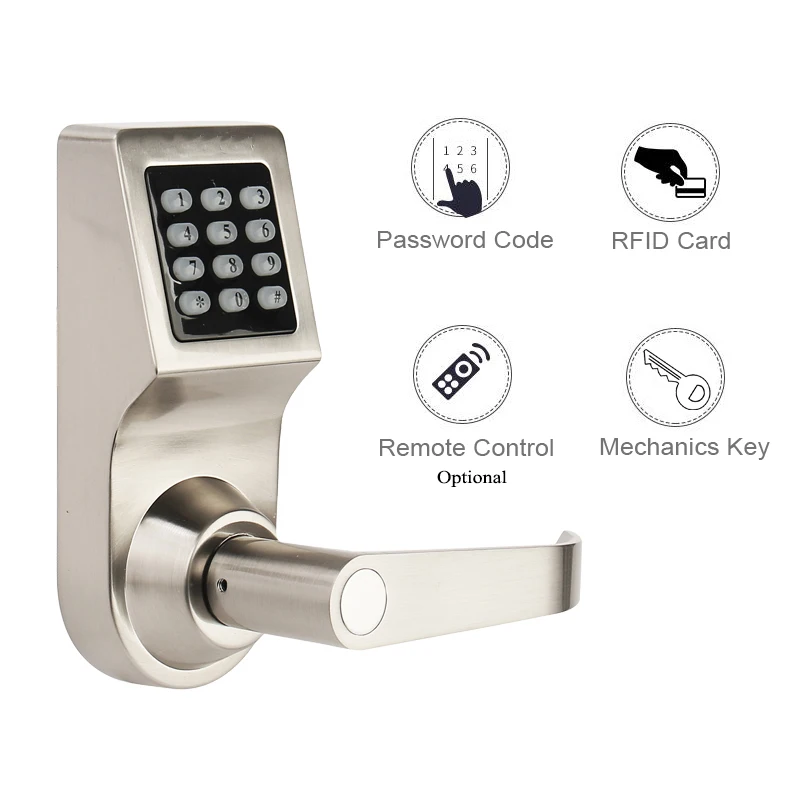 Home Electric Door Lock RFID Digital Lock Gate Opener Mechanical Code lock Handle AA Battery  Driven Lock Handle Lock Key entry