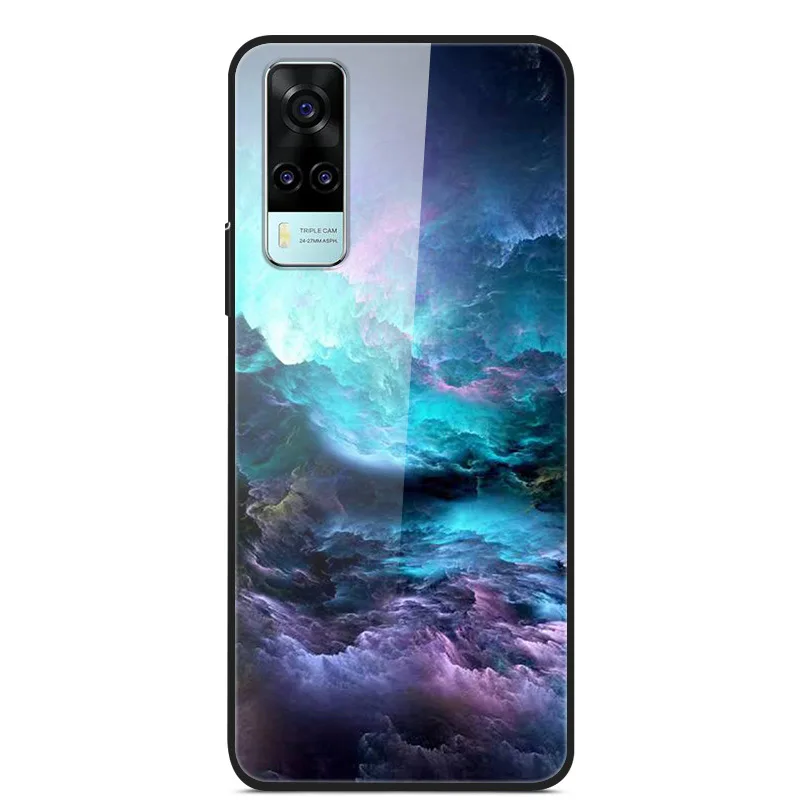 Tempered Glass Case For Vivo Y31 Y51 Case Soft Silicome Bumper For Vivo Y51 Y31 Phone Case Hard Glass Back Cover Y 31 Y 51 Funda