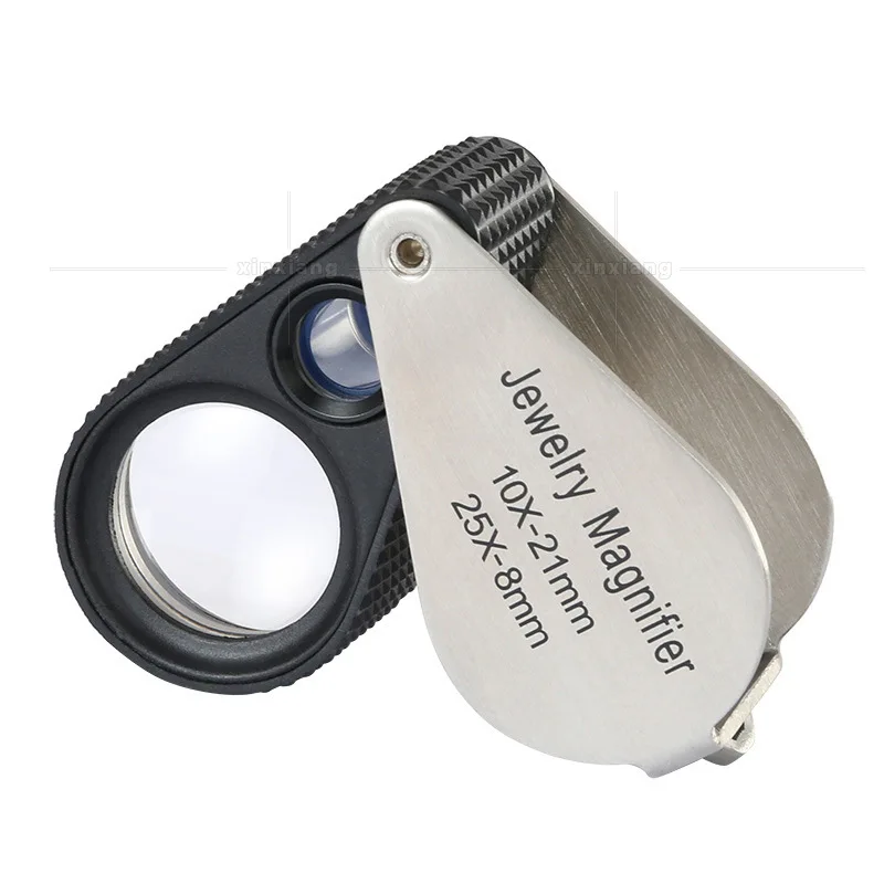 10x 25x Jewelry Loupe Magnifier LED Lighted Magnifying Glass with UV Light For Jewelry Diamonds Coins Stamps Rocks