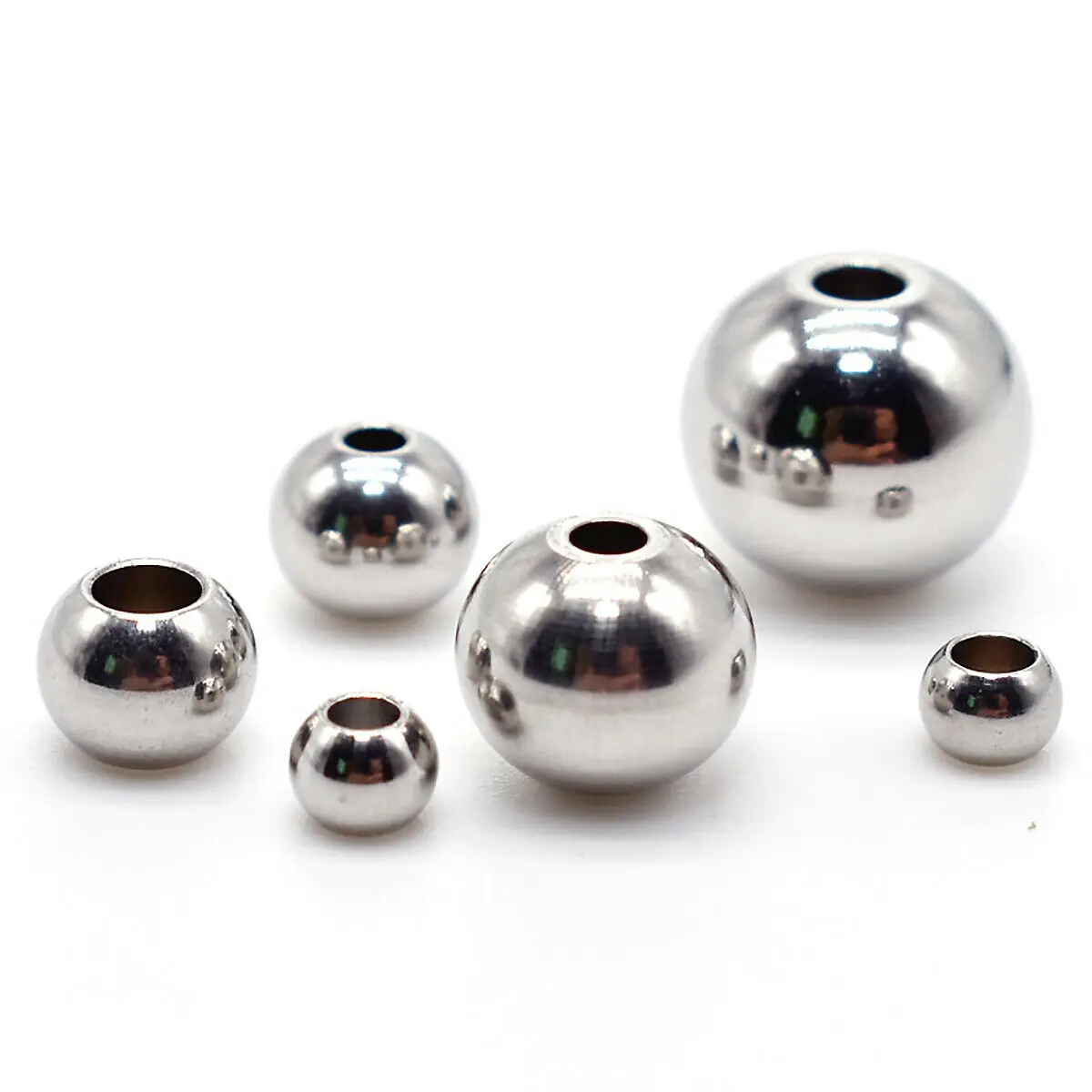 

2Pcs Piercing Stainless Steel Balls Dia.4mm Blind Hole Unthreaded DIY Jewelry Beading Round Ball Accessories