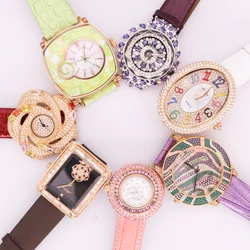 SALE!!! Discount Roate Melissa Multi-function Crystal Old Types Lady Women's Watch Japan Mov't Fashion Hours Leather Gift Box