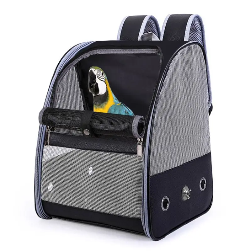 

Bird Cage Breathable Carrier Backpack Foldable Lightweight Travel Multi Purpose PU Mesh Pet Parakeet Parrot Bag